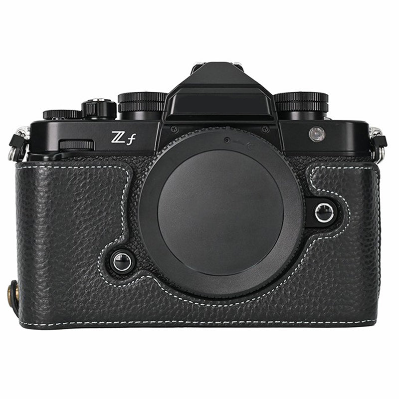 For Nikon Z f Genuine Cow Leather Bottom Case Half Camera Cover with Battery Opening For Nikon Z f Genuine Cow Leather Bottom Case Half Camera Cover with Battery Opening